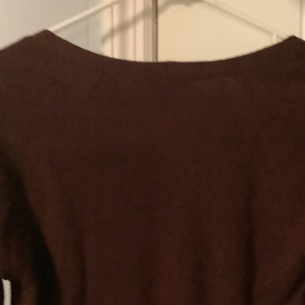 J. Crew V-Neck Sweater in Rich‎ garnet, wool, small